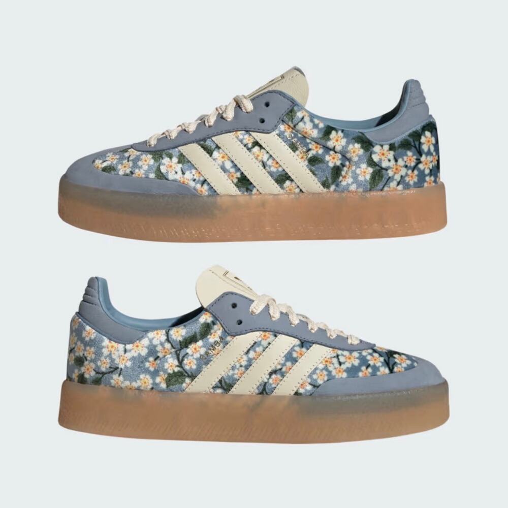 Adidas SAMBAE X LIBERTY LONDON SHOES 8.5 w Floral Blue